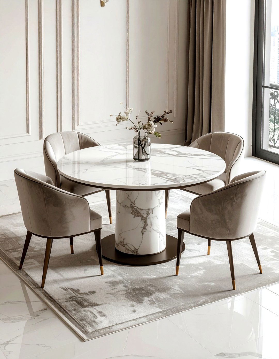 Round table in square room - 30 dining room furniture arrangement