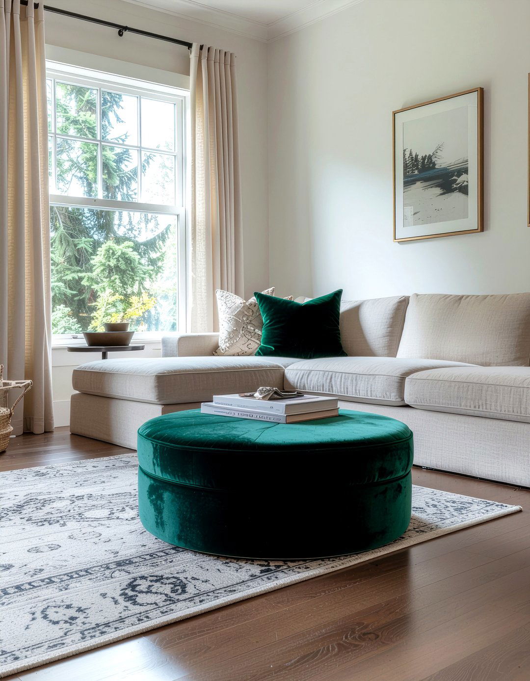 Round velvet storage ottoman table - 30 living room round coffee tables