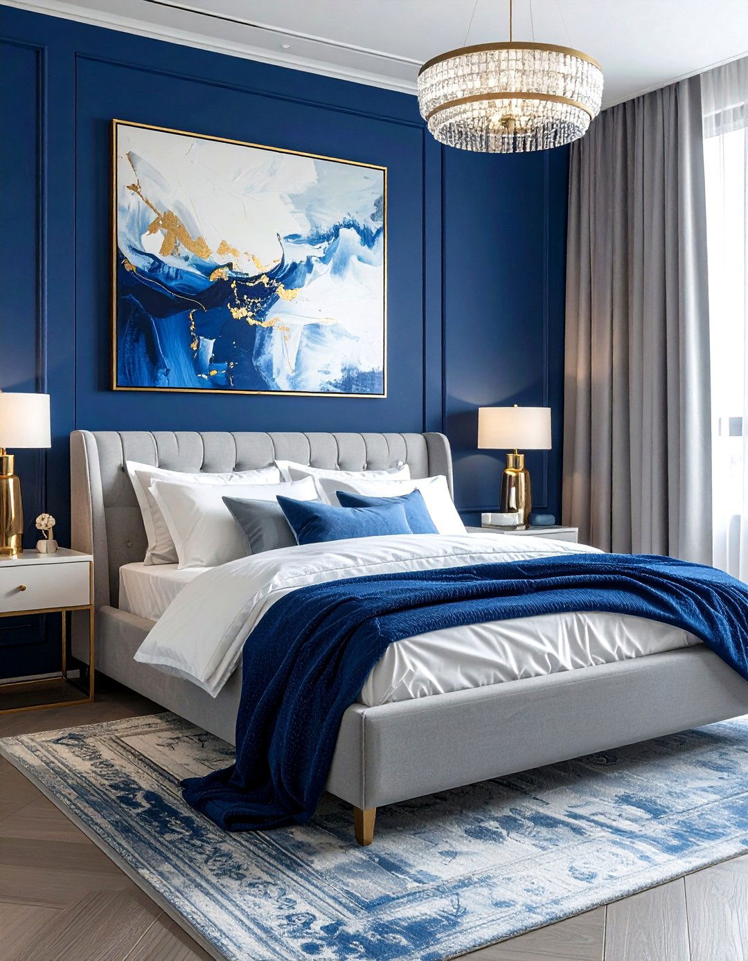 Royal Blue Accent Wall - 30 royal blue bedroom ideas