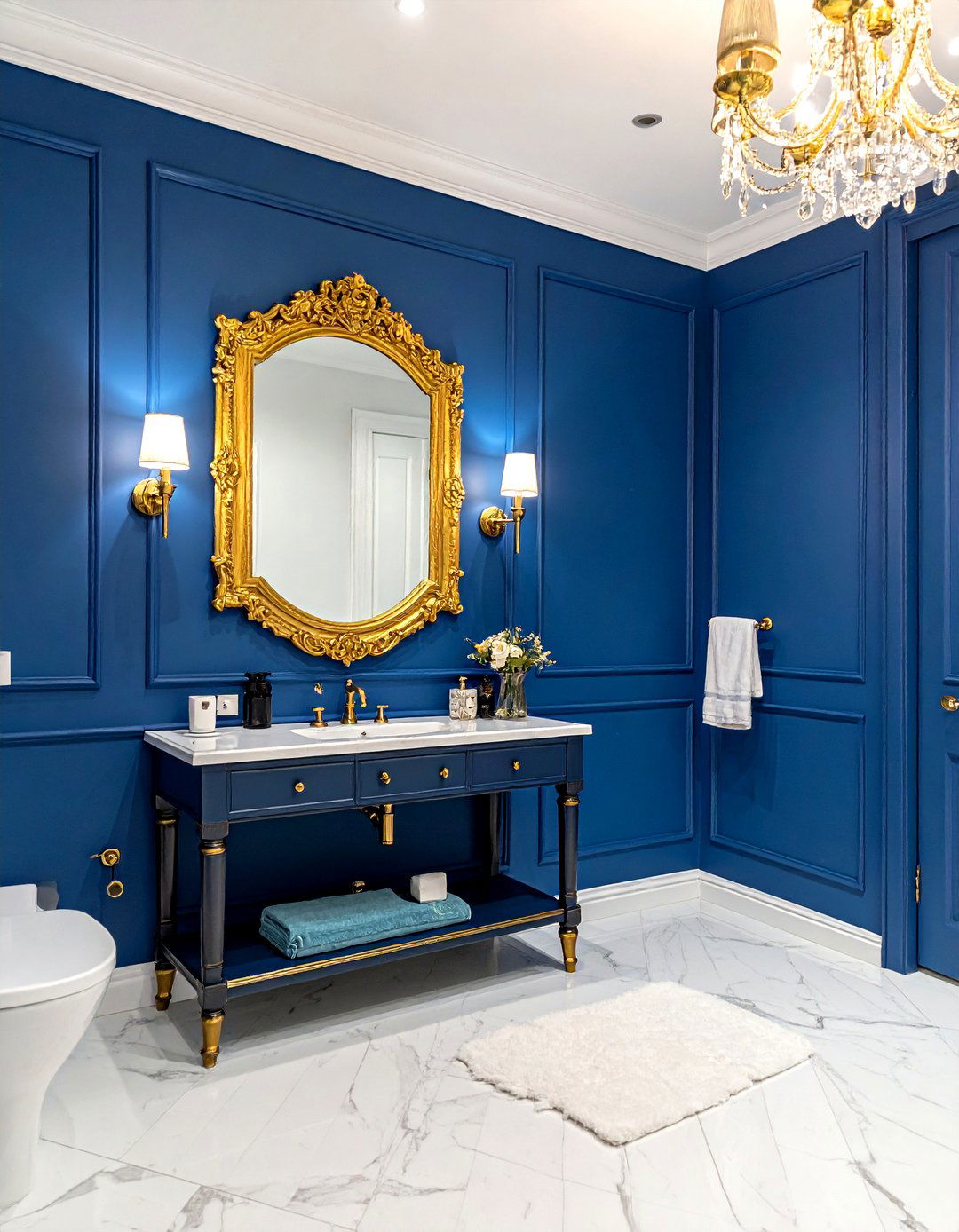 Royal Blue Accent - 30 blue bathroom ideas