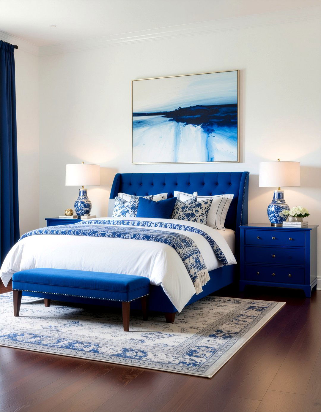 Royal Blue And White Bedroom Furniture - 30 blue and white bedroom ideas