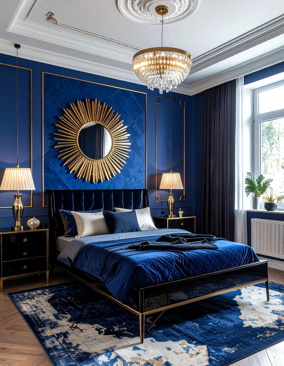 Royal Blue Art Deco Bedroom - 30 royal blue bedroom ideas
