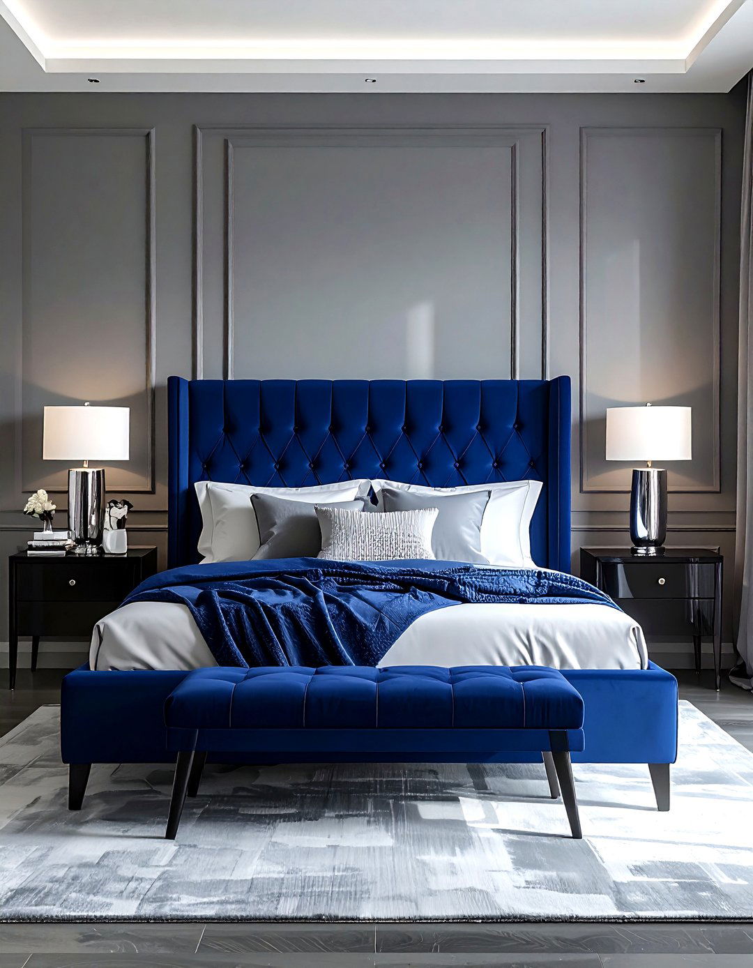 Royal Blue Bedroom - 30 contemporary blue bedroom ideas