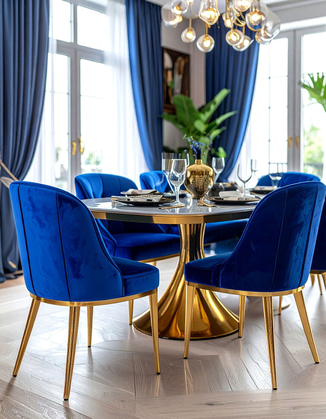 Royal Blue Dining Chair - 30 colorful dining chair ideas