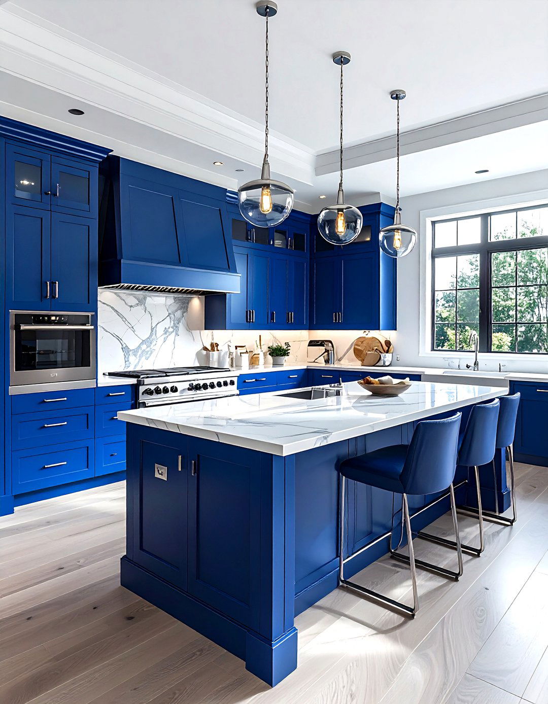 Royal Blue Kitchen - 30 blue and white kitchen ideas