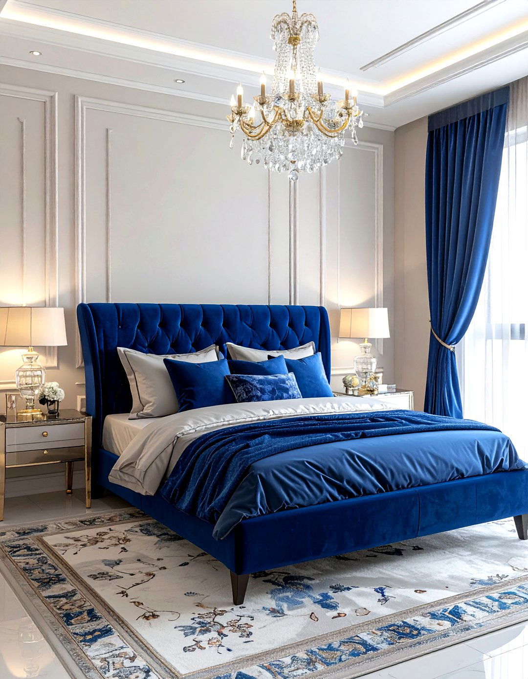 Royal Blue Luxury Bedroom - 30 cool blue bedroom ideas