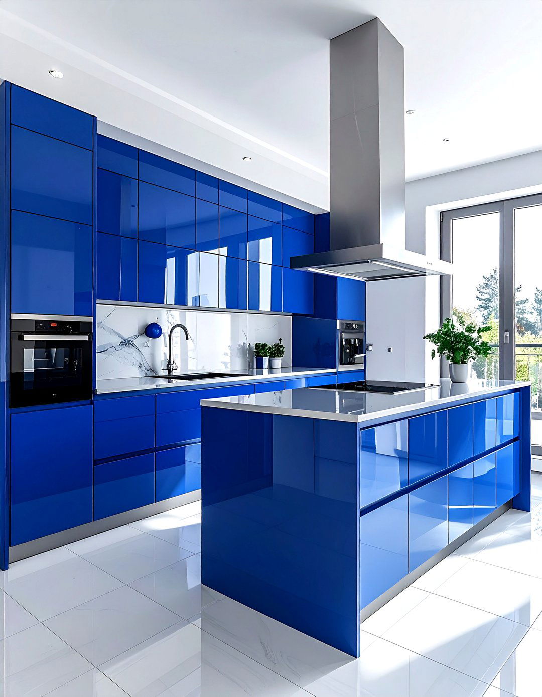 Royal Blue Modern Kitchen - 30 blue kitchen decor ideas
