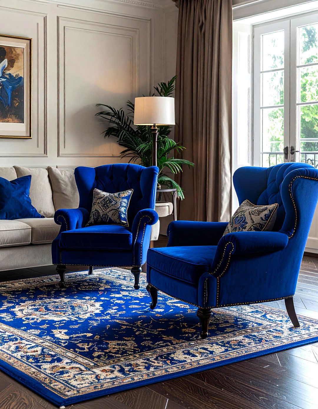 Royal Blue Upholstered Chairs - 30 traditional blue living room ideas