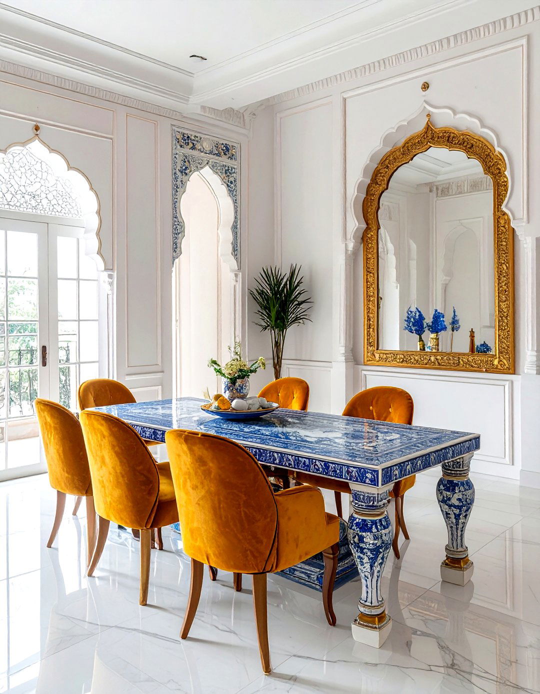 Royal Rajasthani Dining Set - 30 Indian dining room ideas