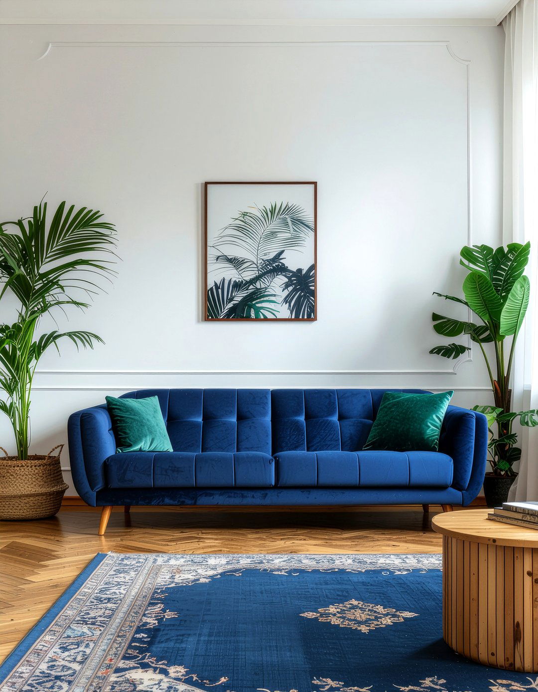 Royal blue and emerald green room - 30 royal blue living room ideas