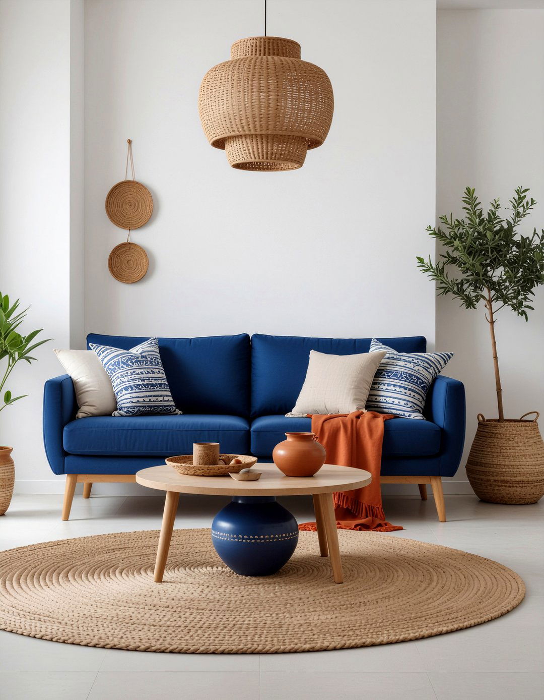 Royal blue and terracotta decor - 30 royal blue living room ideas