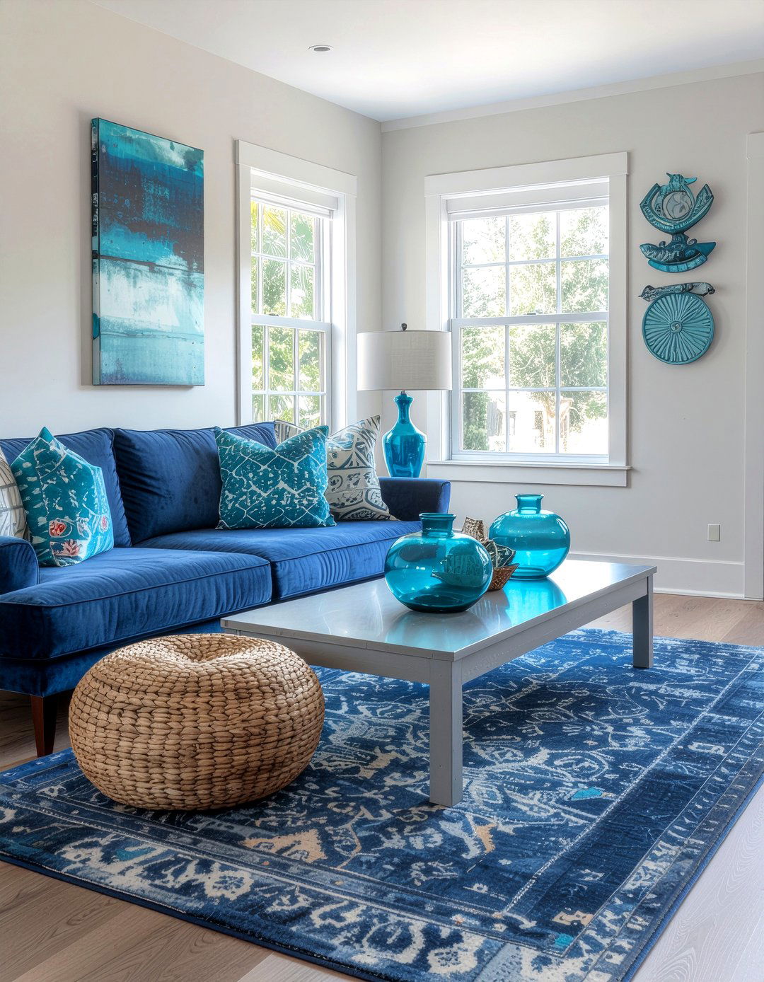 Royal blue and turquoise room - 30 royal blue living room ideas