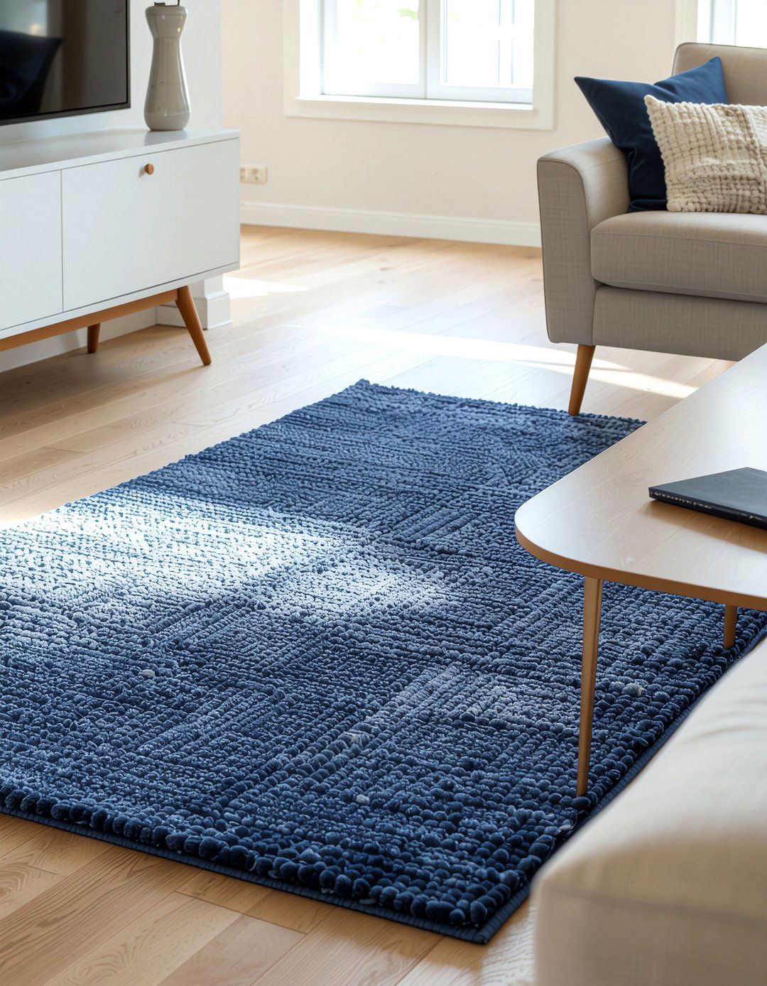 Royal blue area rug - 30 royal blue living room ideas
