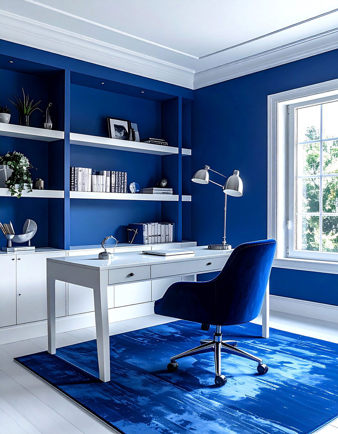 Royal blue home office - 30 blue paint color ideas