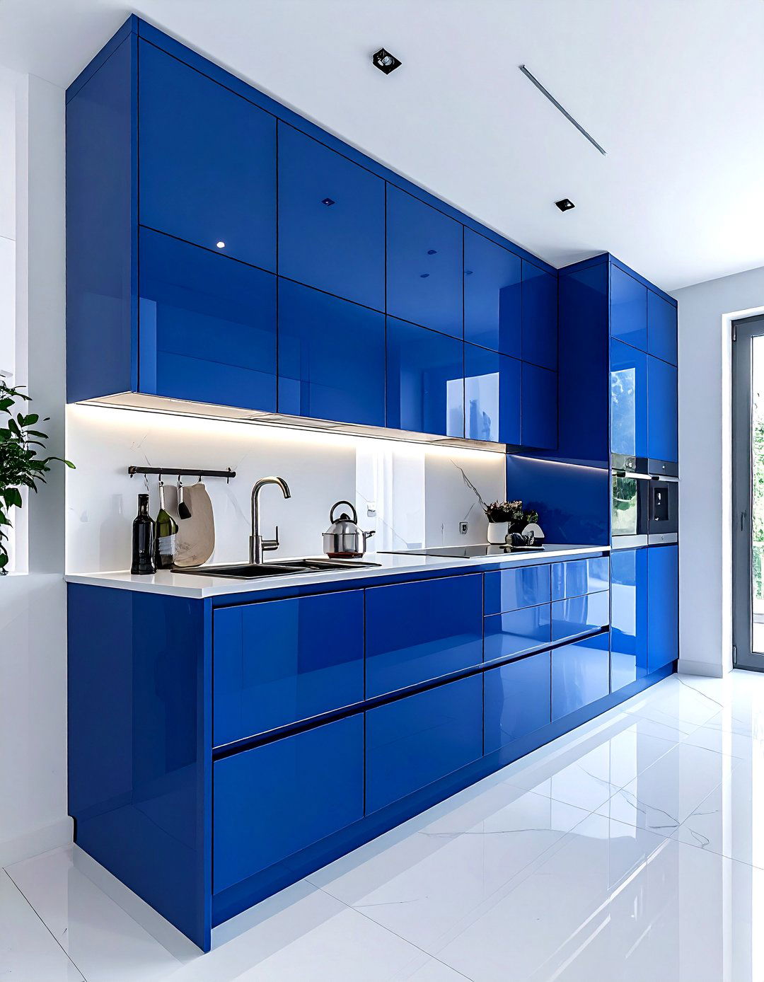 Royal blue kitchen cabinets - 30 cool blue kitchen ideas