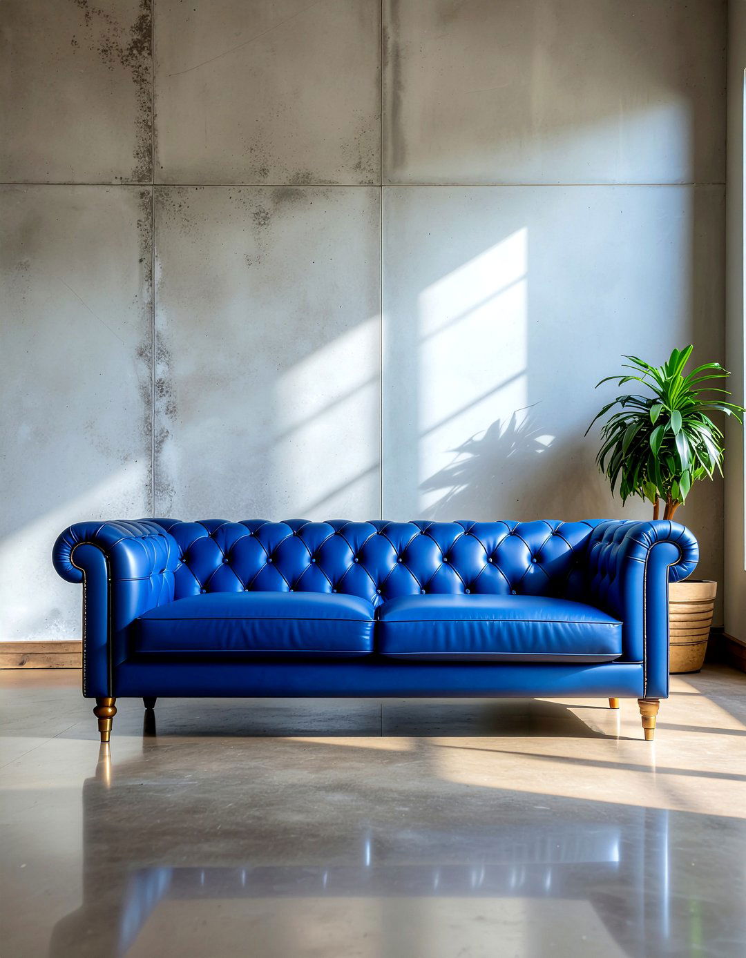 Royal blue leather sofa - 30 royal blue living room ideas