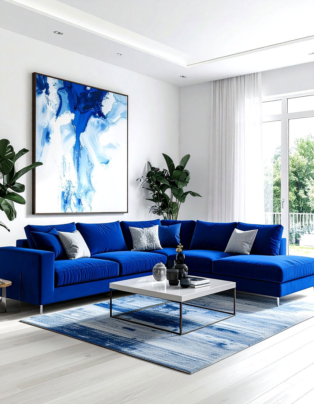 Royal blue living room - 30 modern blue living room ideas