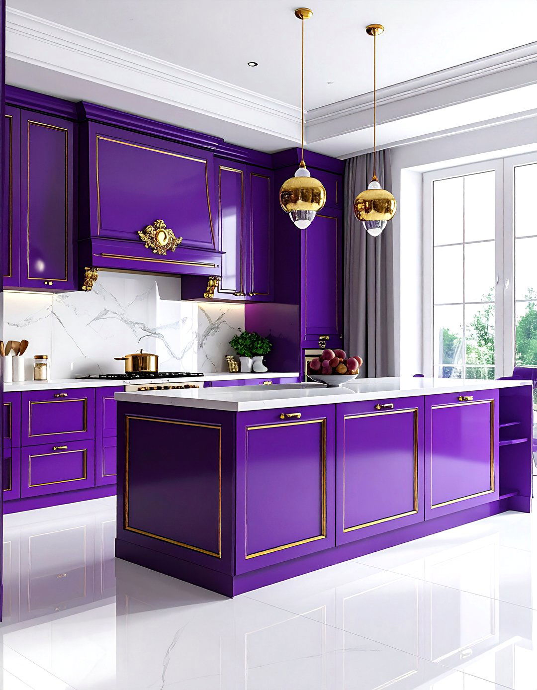 Royal purple kitchen - 30 purple kitchen color schemes
