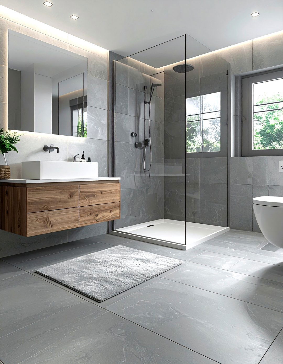 Rubber floor tiles - 30 non-slip bathroom floor ideas