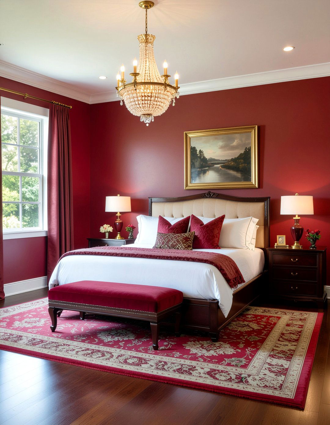 Ruby red bedroom - 30 jewel toned bedroom ideas