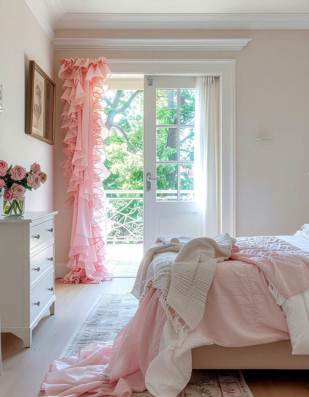 Ruffled Door Drape - 30 bedroom door curtains