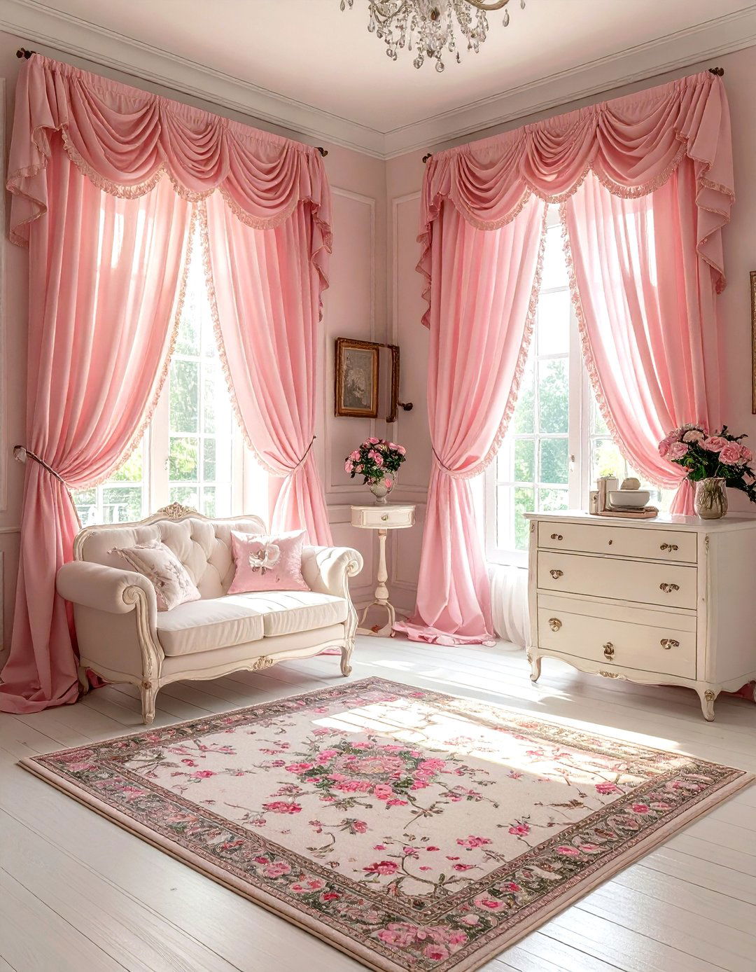 Ruffled curtains - 30 living room curtain ideas