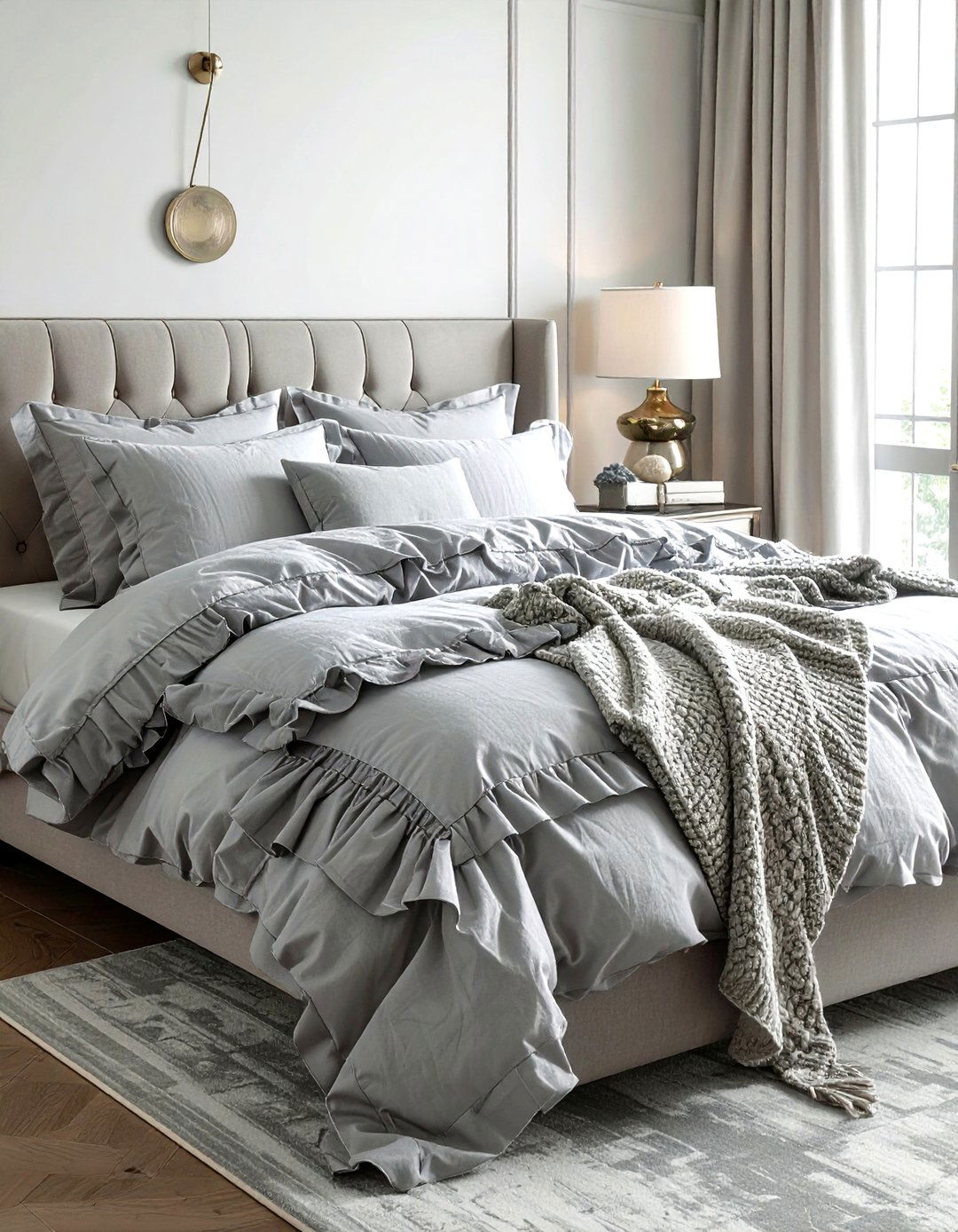 Ruffled linen bedding - 30 new traditional decor ideas