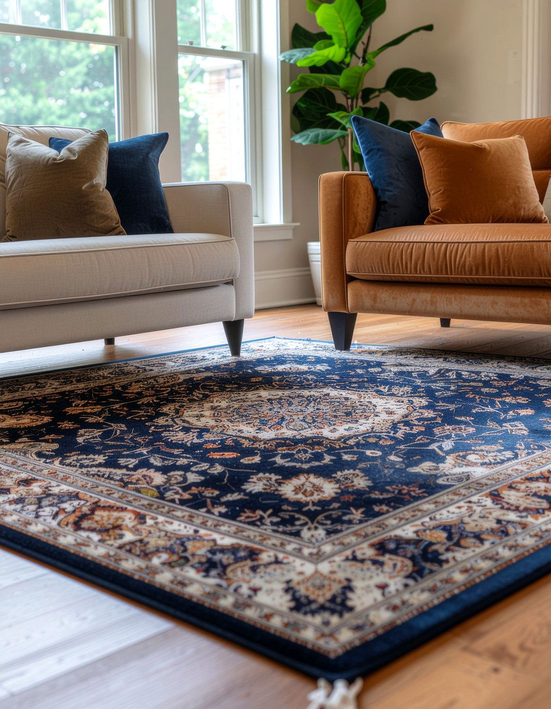 Rug Size For Two Sofas - 30 living room rug size guide