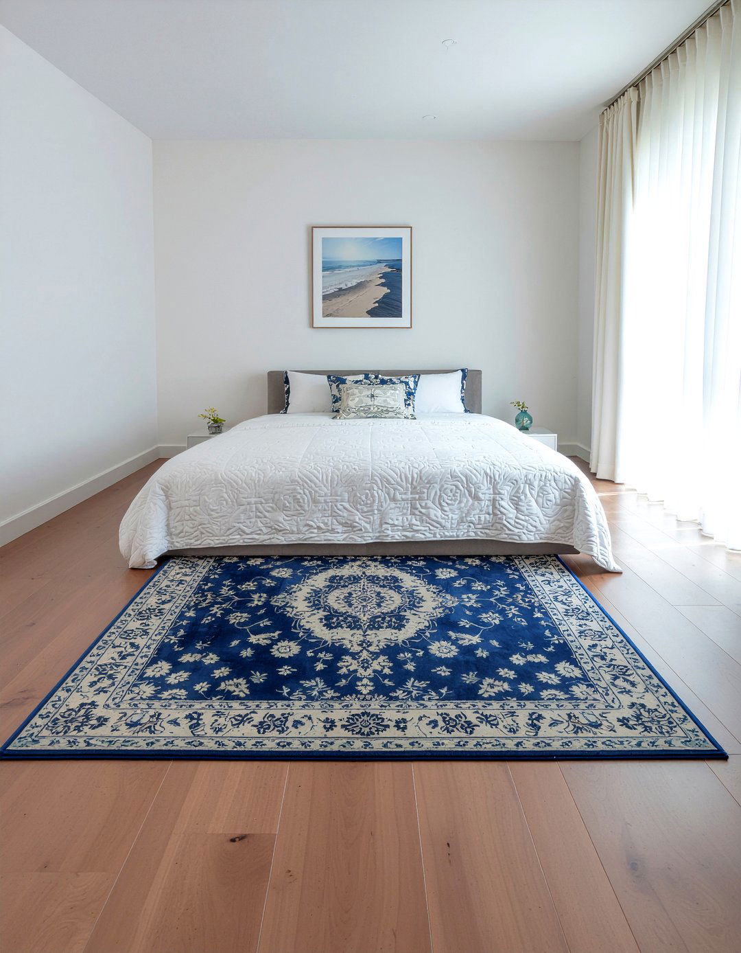 Rug Under Bed - 30 one day bedroom ideas