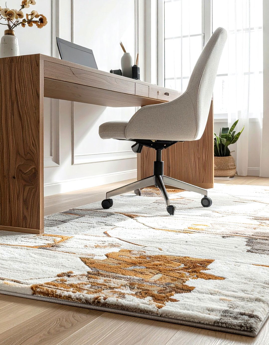 Rug Under Desk - 30 cozy office ideas