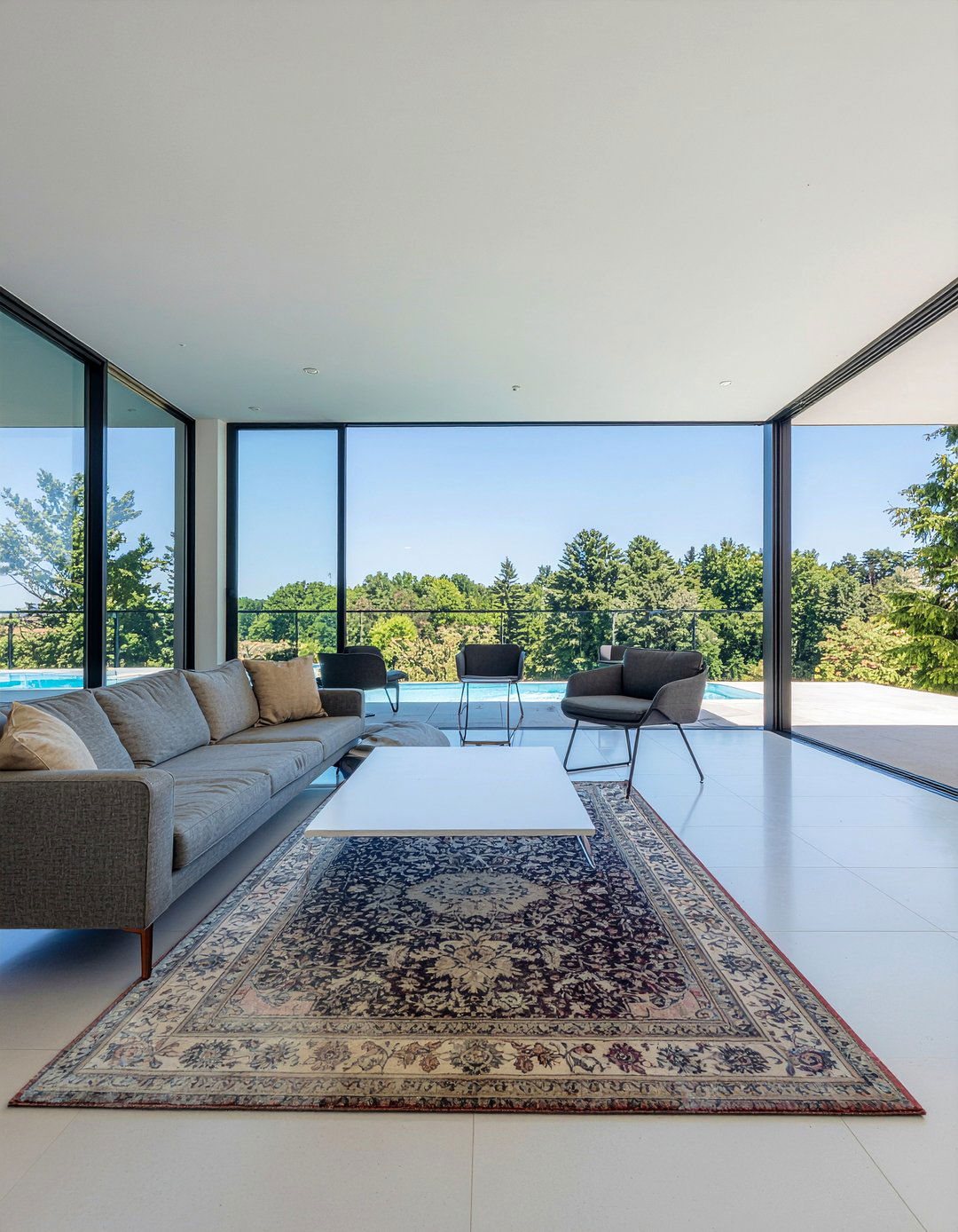 Rug Under Floating Furniture - 30 living room rug placement ideas