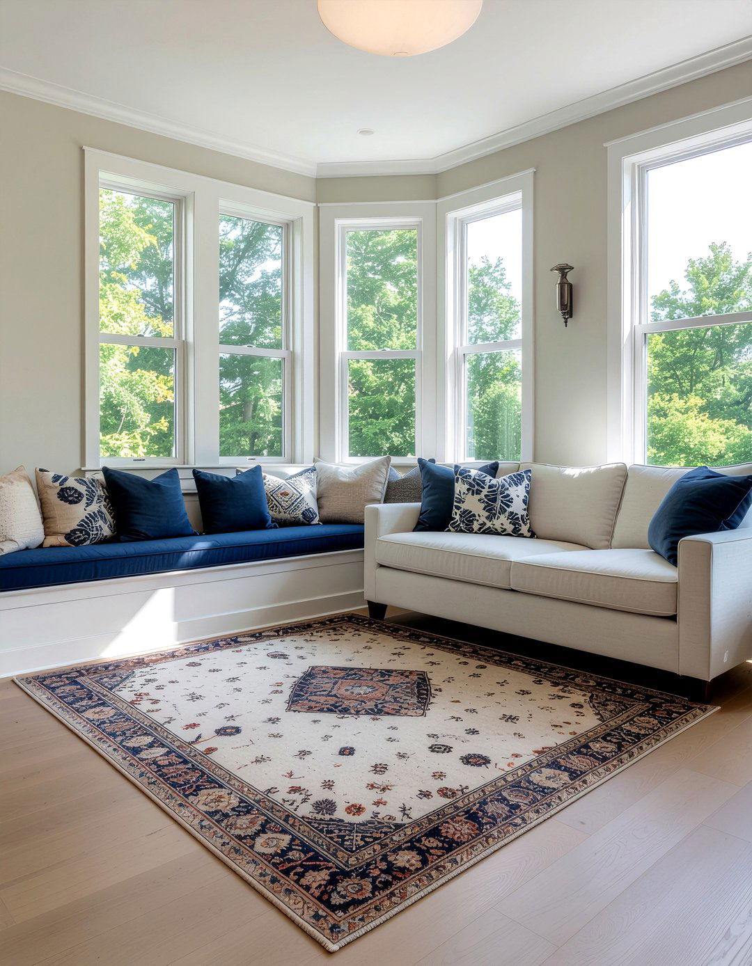 Rug Under Window Seating - 30 living room rug placement ideas