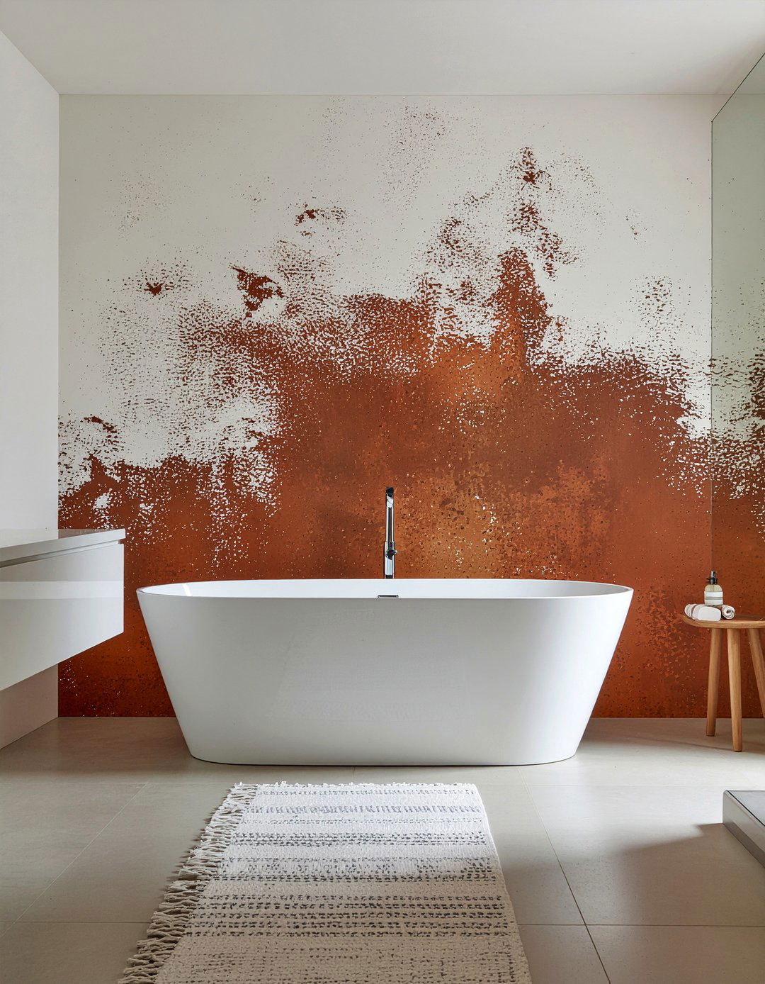 Rust Accent Wall - 30 rust bathroom ideas
