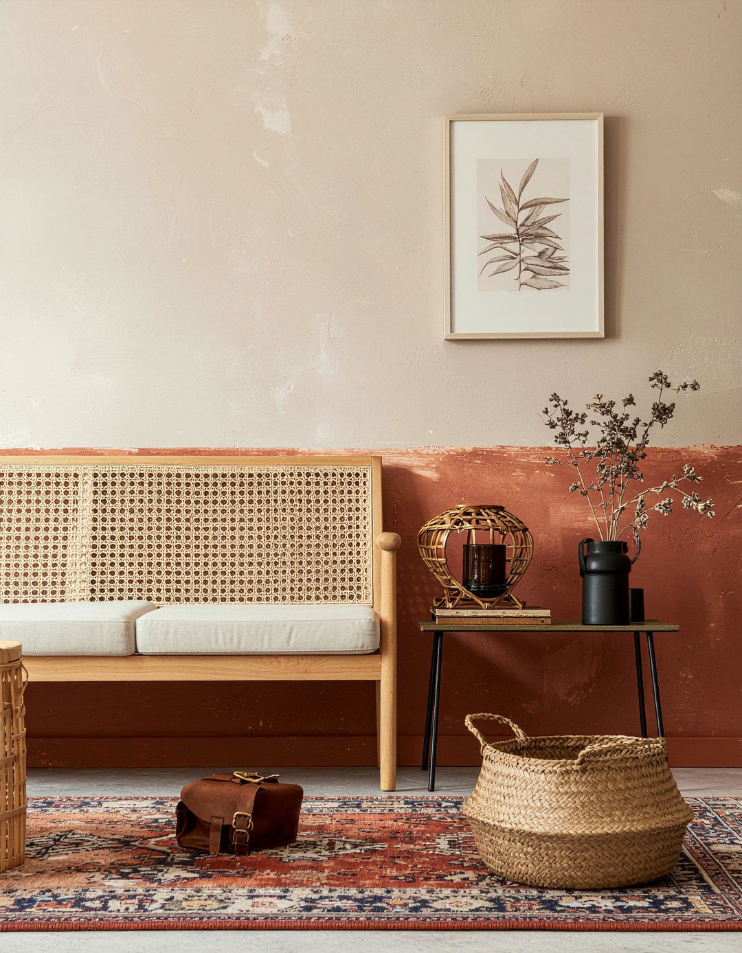 Rust And Sand Living Room Wall - 30 living room two tone walls