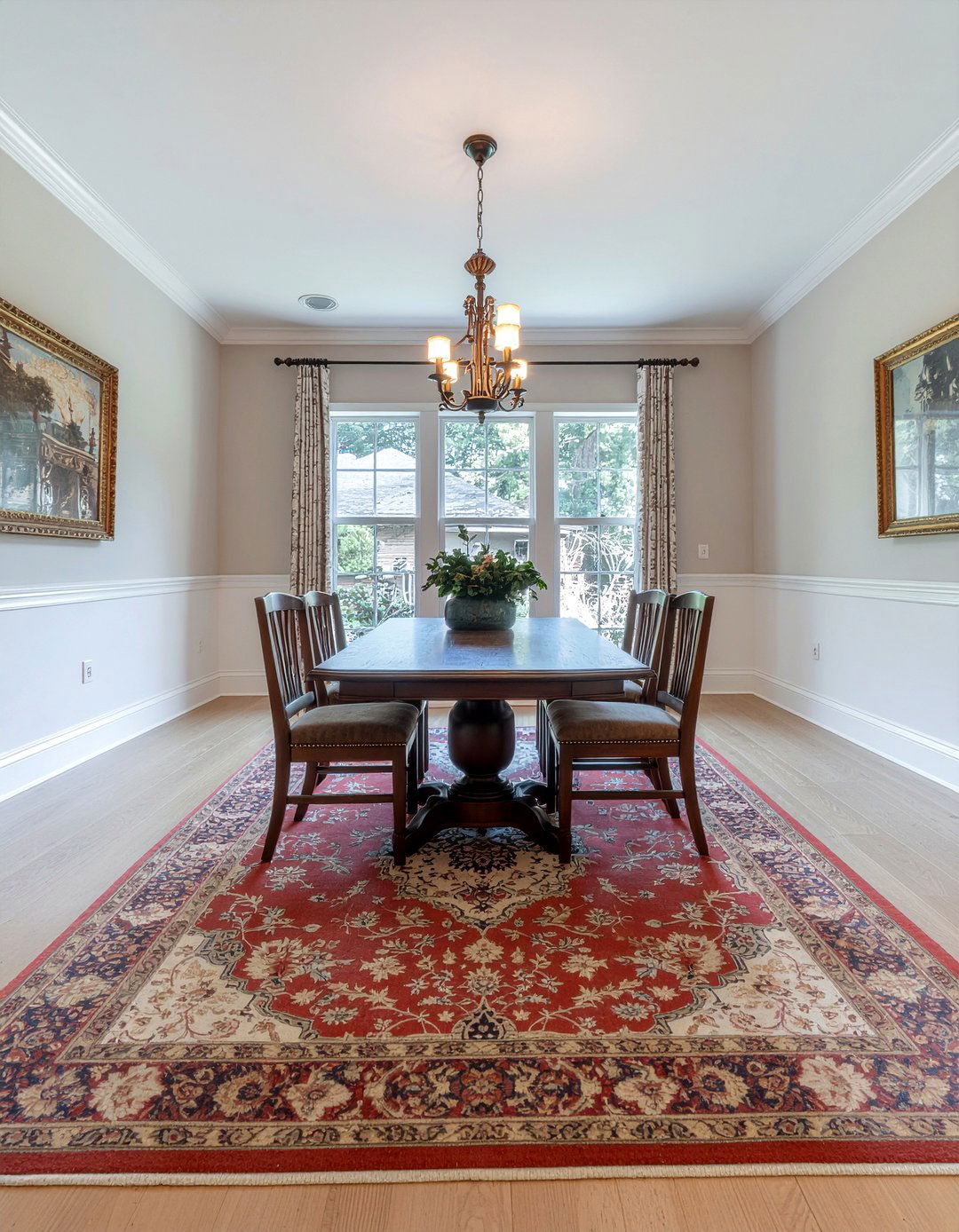 Rust Patterned Area Rug - 30 rust dining room ideas