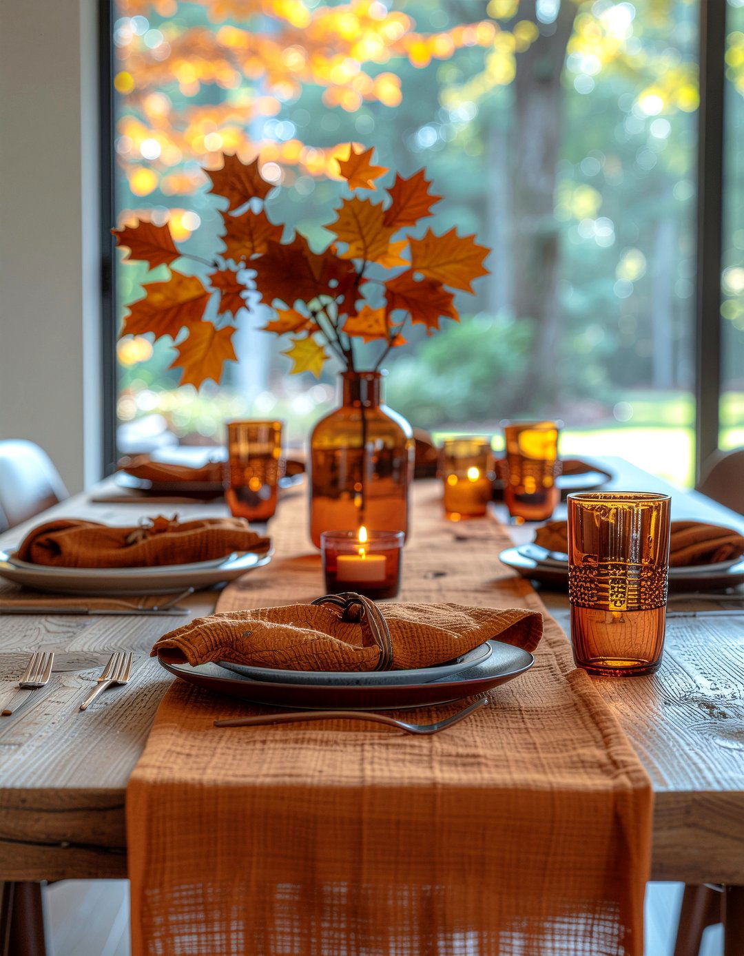 Rust Table Linens And Centerpieces - 30 rust dining room ideas