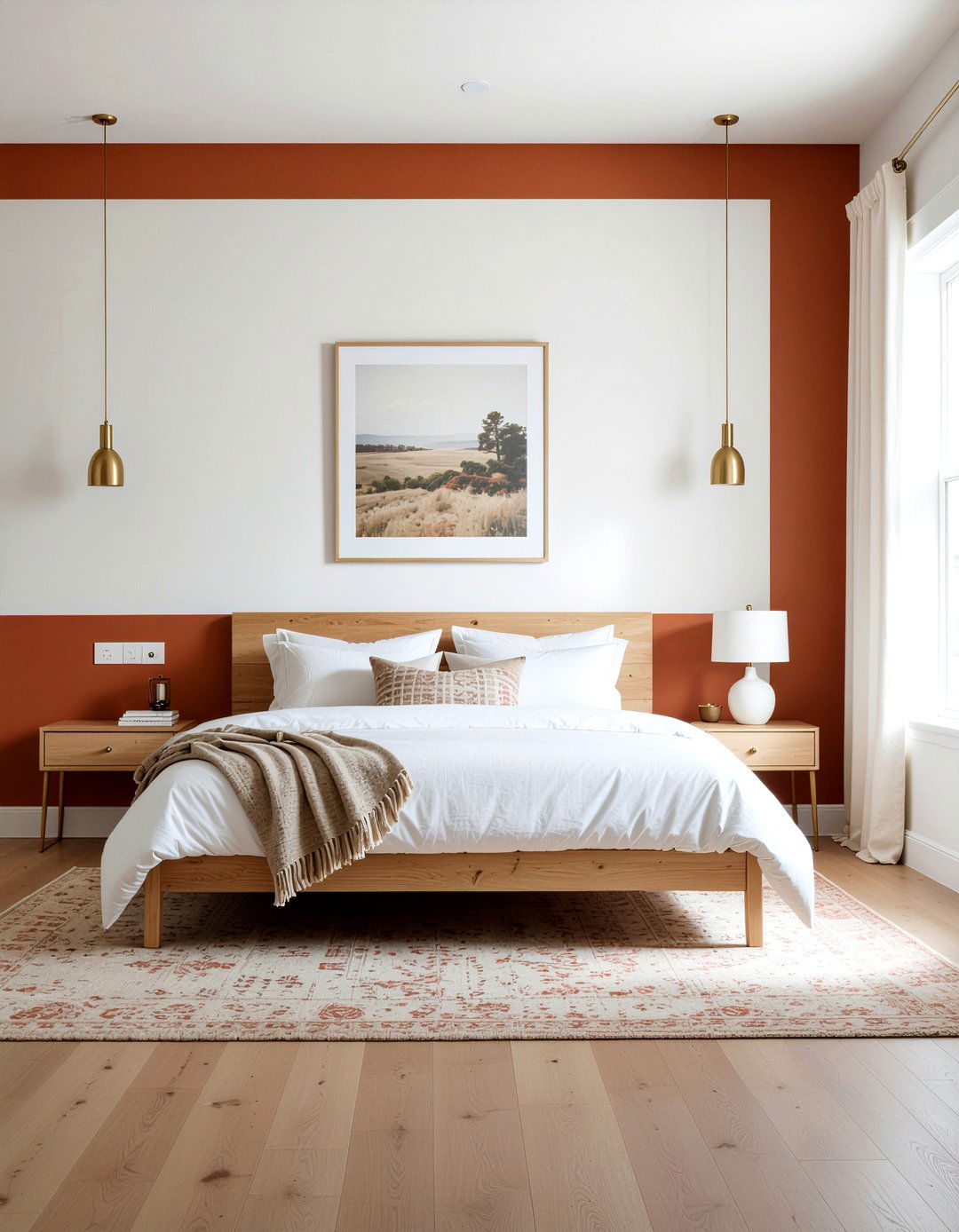 Rust accent wall - 30 rust bedroom ideas