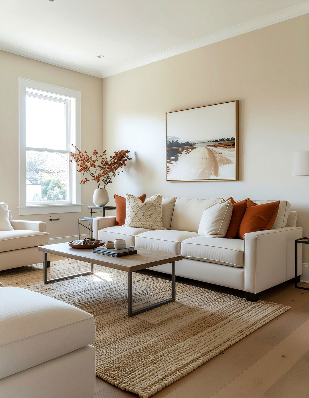 Rust and cream palette - 30 rust living room ideas