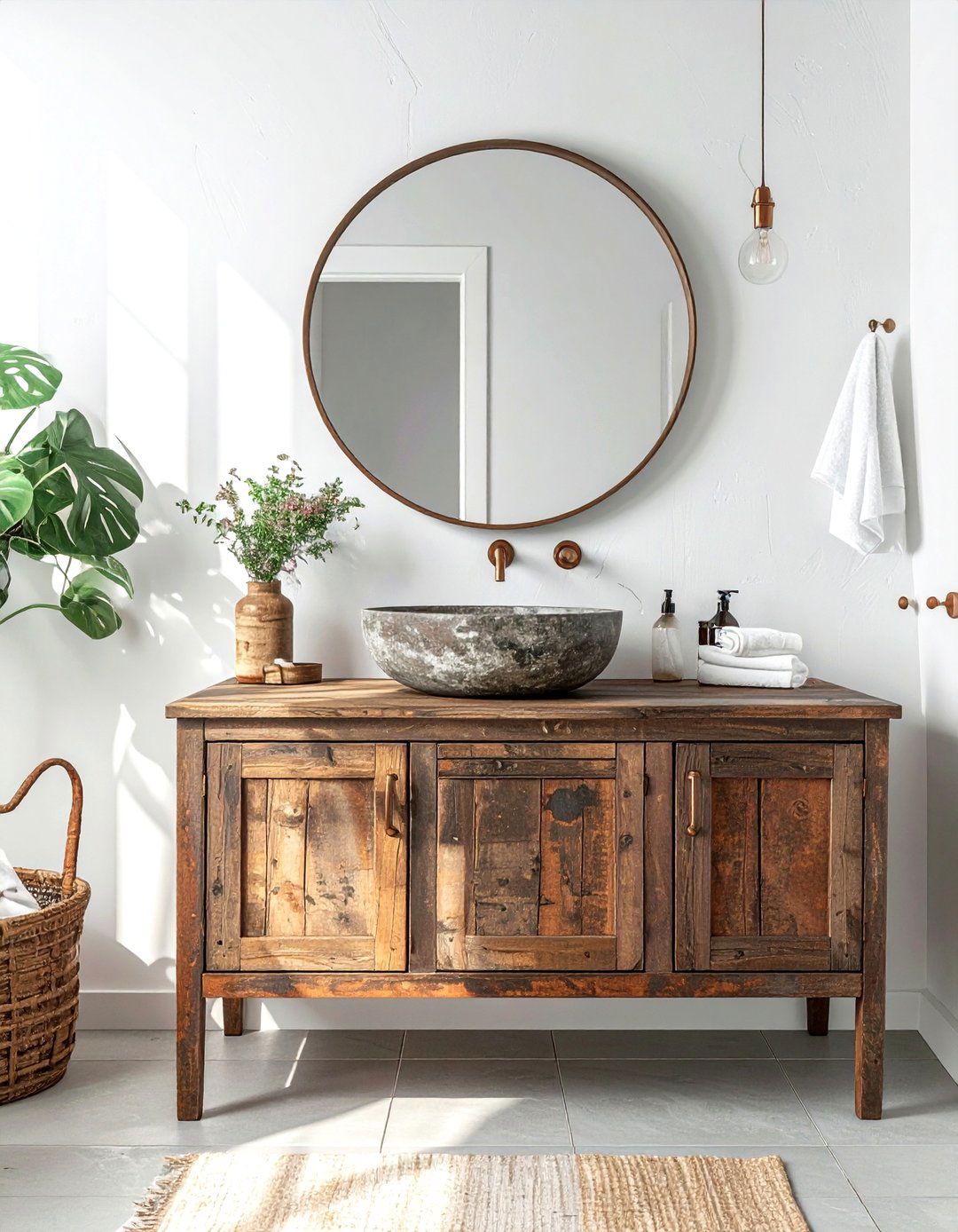 Rust bathroom vanity - 30 rust decor ideas