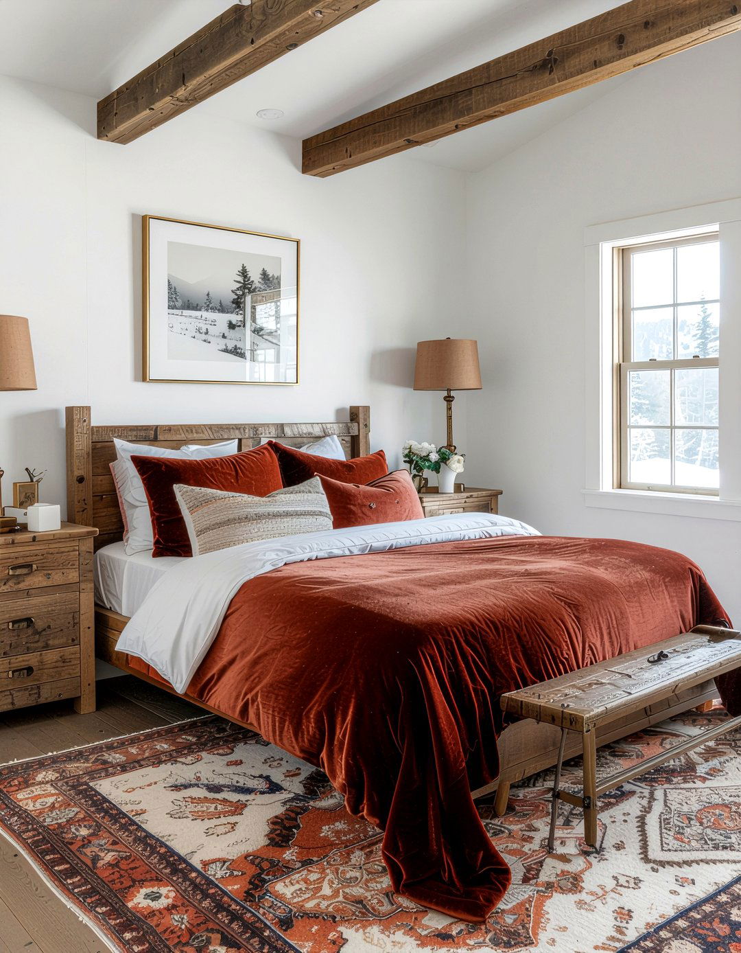 Rust color bedroom - 30 warm toned bedroom ideas