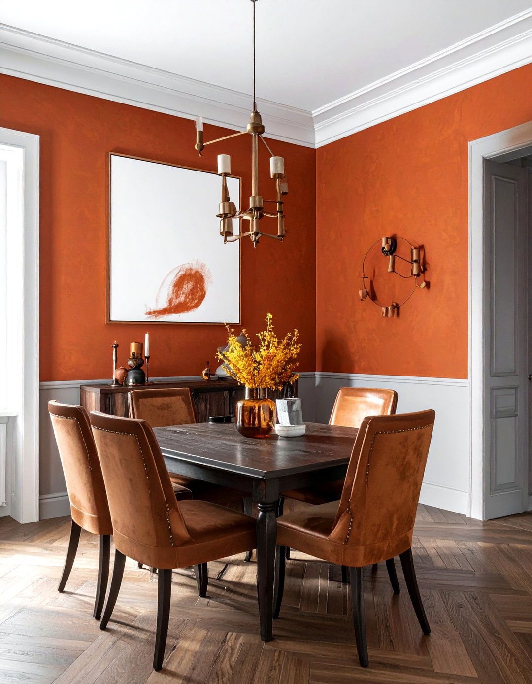Rust colored dining room - 30 orange dining room decor ideas