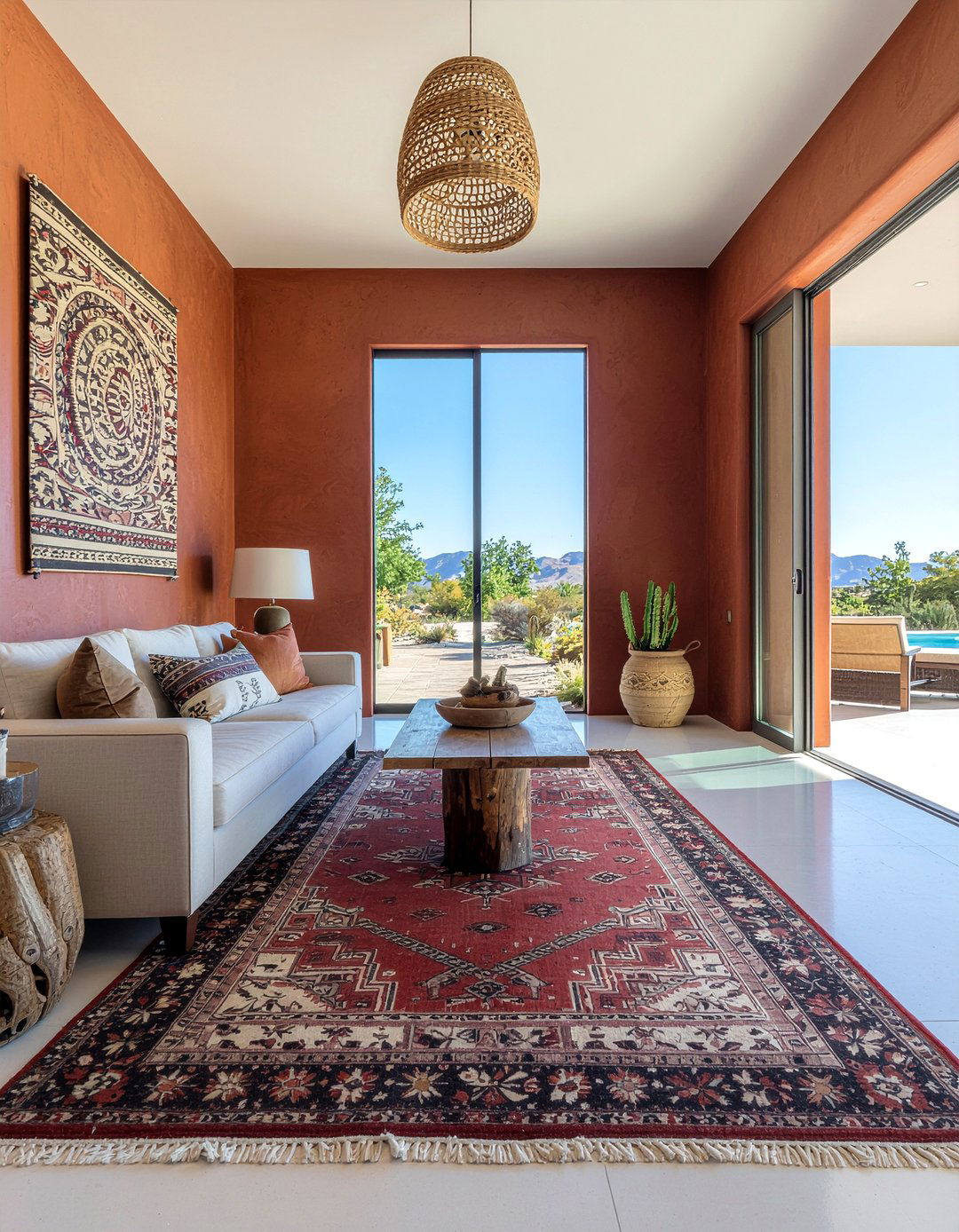 Rust colored living room - 30 warm toned living room ideas