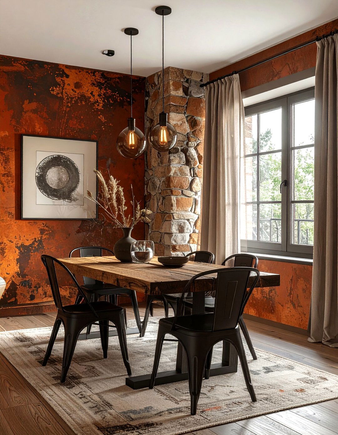 Rust dining room - 30 dining room accent color ideas