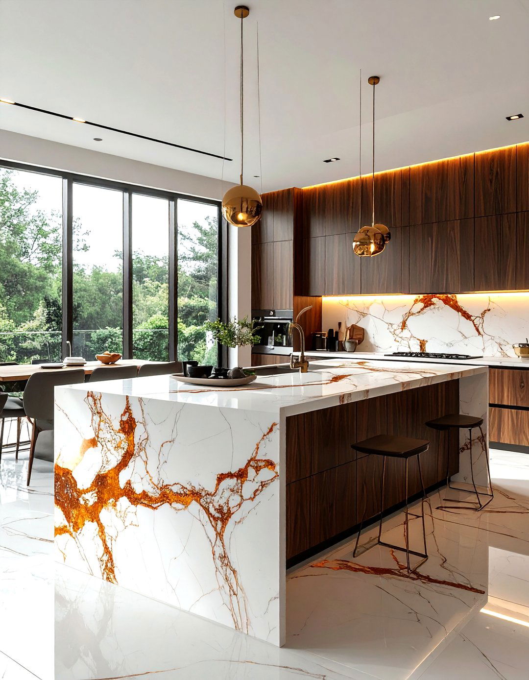 Rust marble counters - 30 rust kitchen ideas