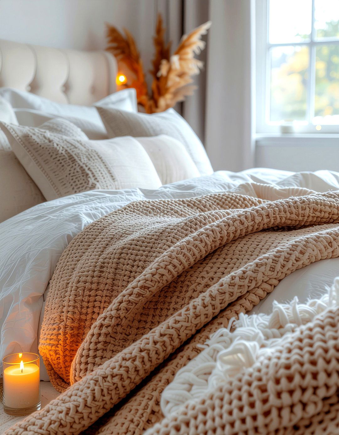 Rust orange waffle knit blanket - 30 bedroom cotton blankets