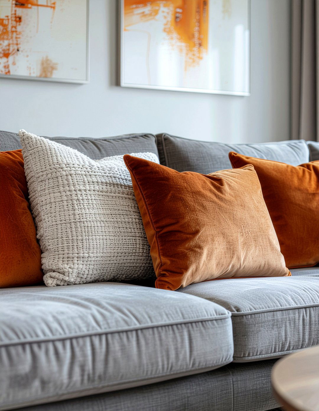 Rust throw pillows - 30 rust living room ideas