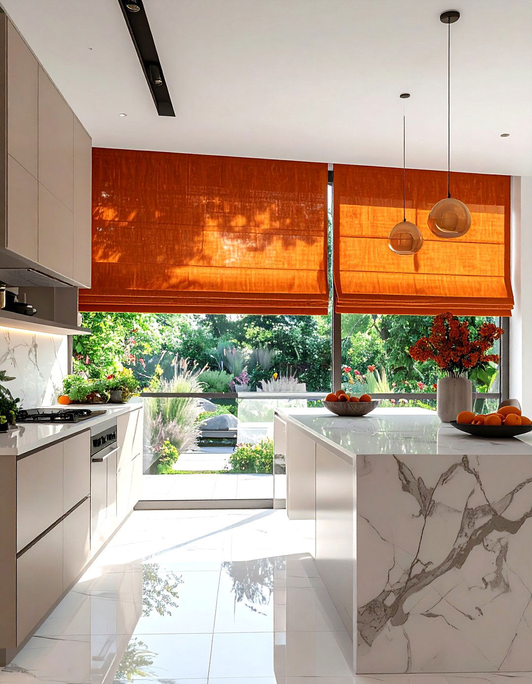 Rust window treatments - 30 rust kitchen ideas