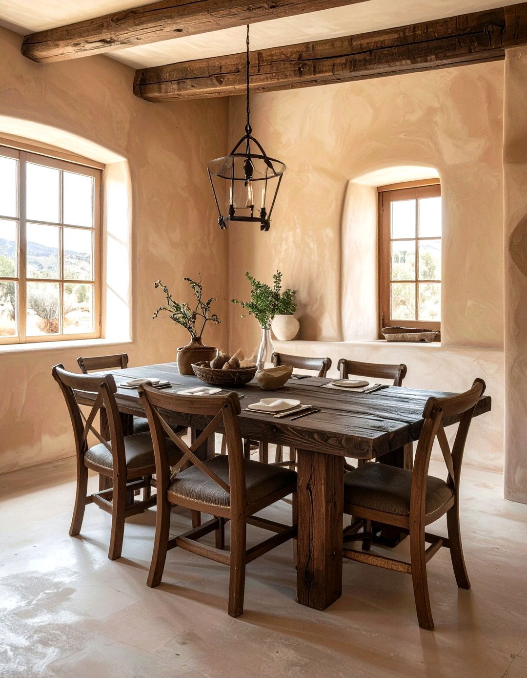 Rustic Adobe Dining Room - 30 Santa Fe dining room ideas