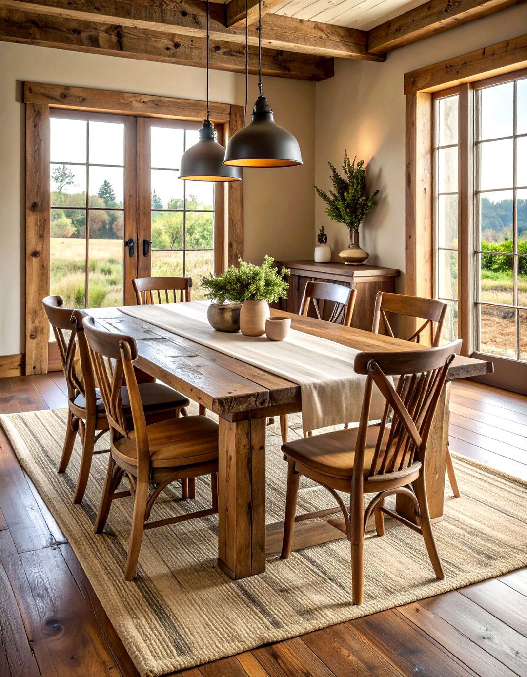 Rustic Barn Wood Dining Table - 30 reclaimed wood dining table ideas