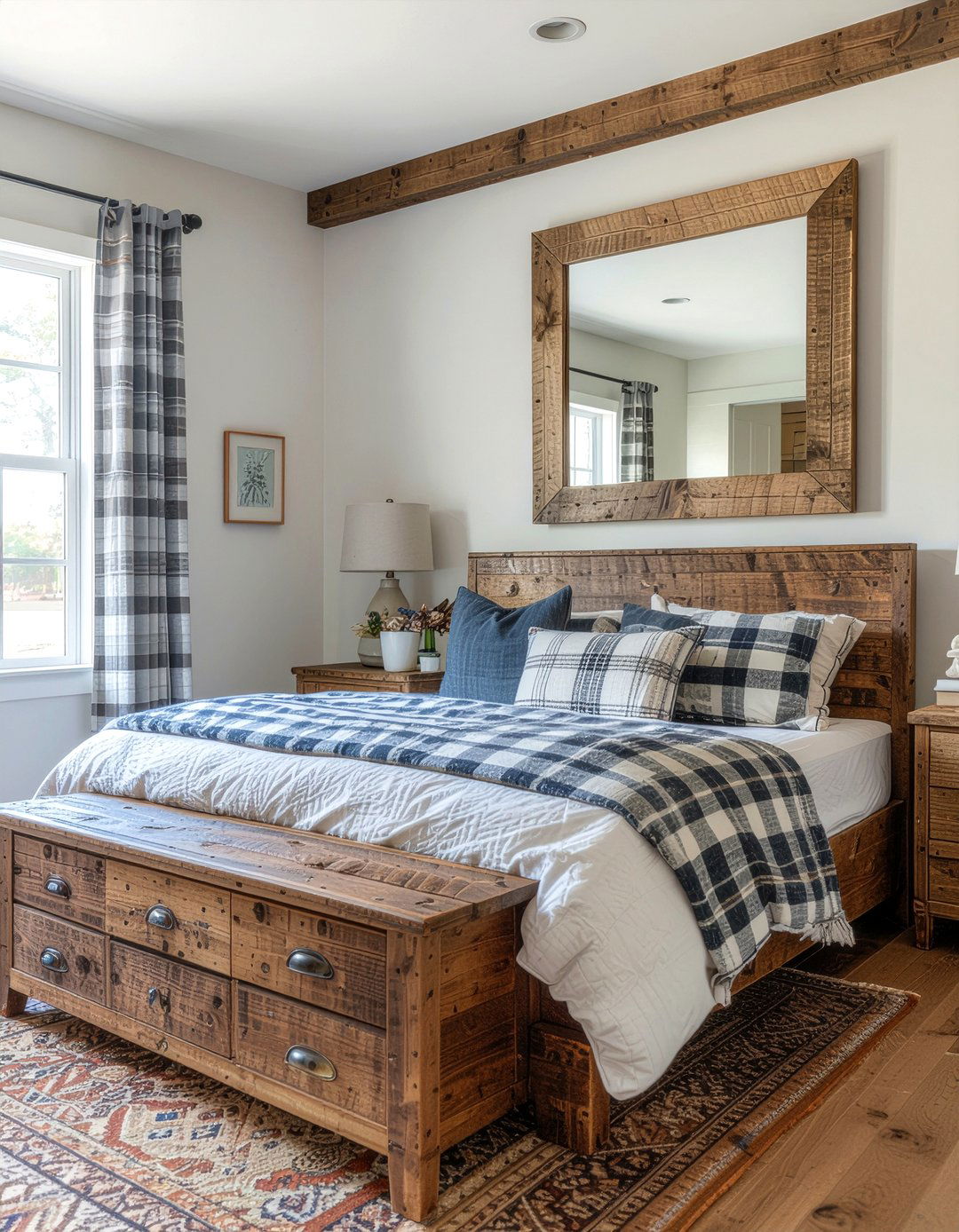 Rustic Barn Wood Mirror - 30 bedroom decorative mirrors